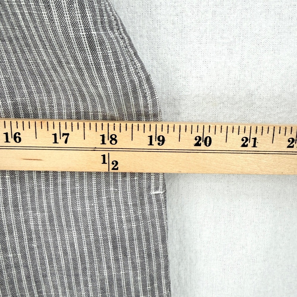 Everlane Jumpsuit Women 2 Gray Striped Linen Sleeveless Belted Wide Leg - Picture 14 of 16